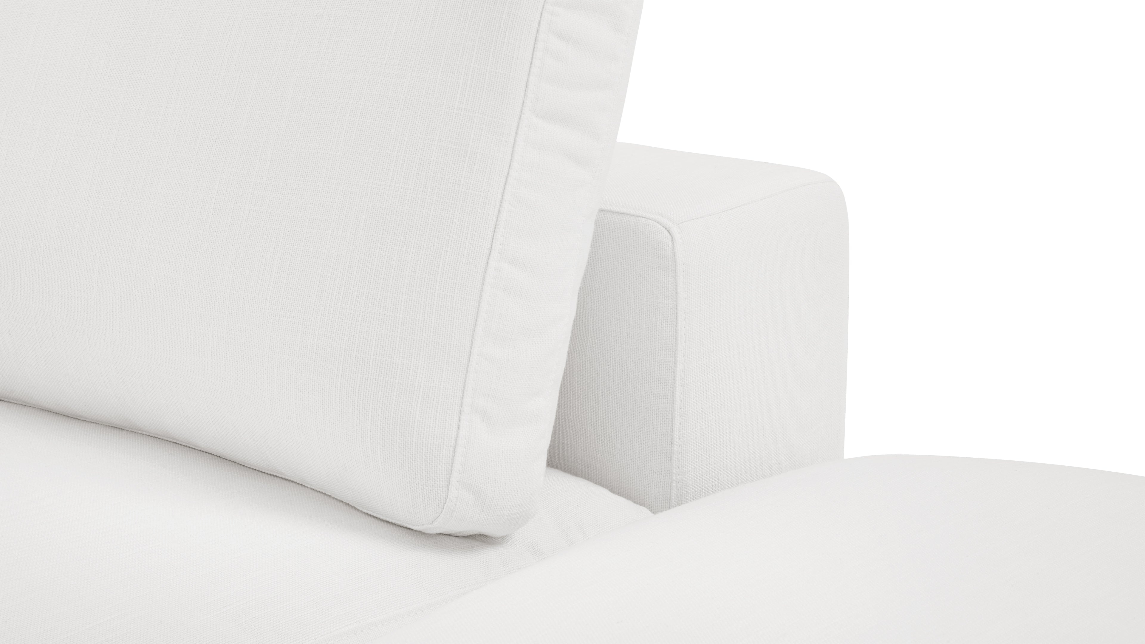 Sky Cloud sectional in white linen, designed for both style and functionality.