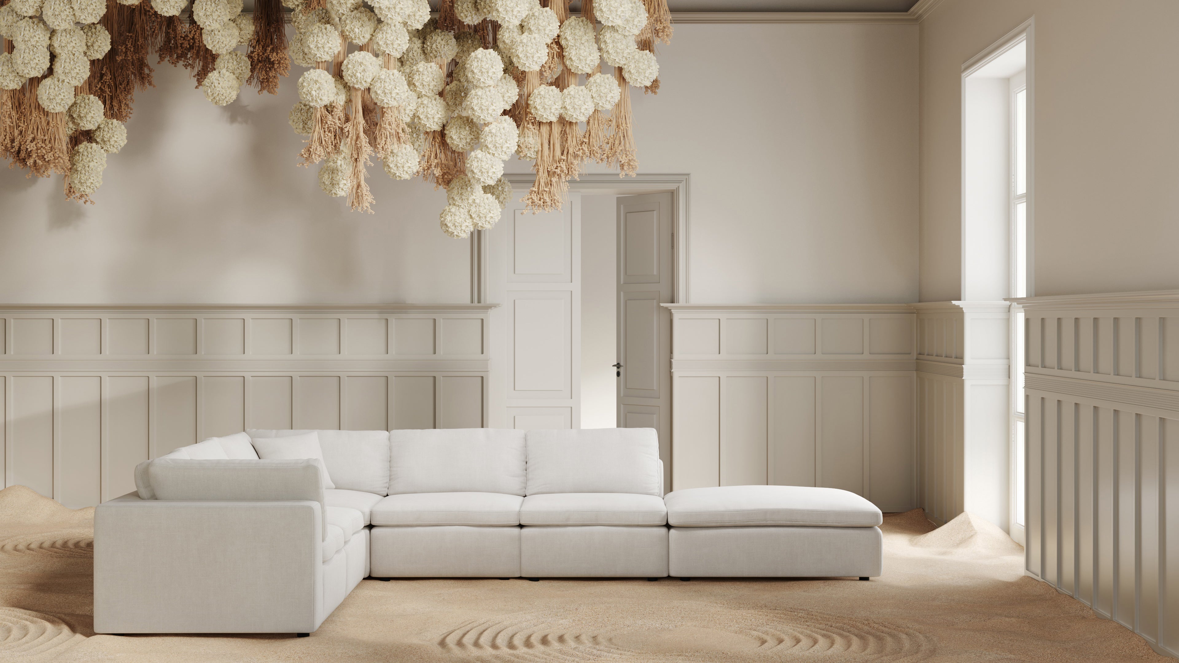 Homezone furniture's Sky Cloud sofa, a centerpiece for sophisticated living spaces.