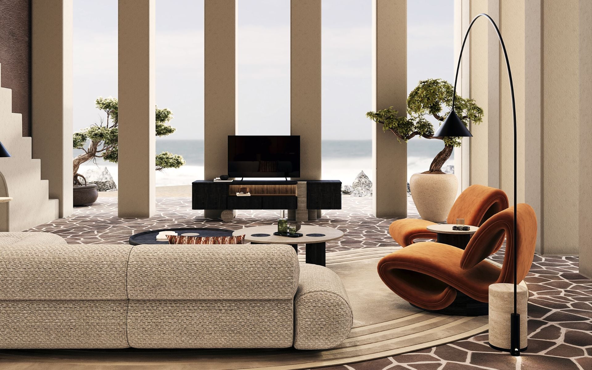 Luna Armchair - Modern Coastal Elegance Lounge