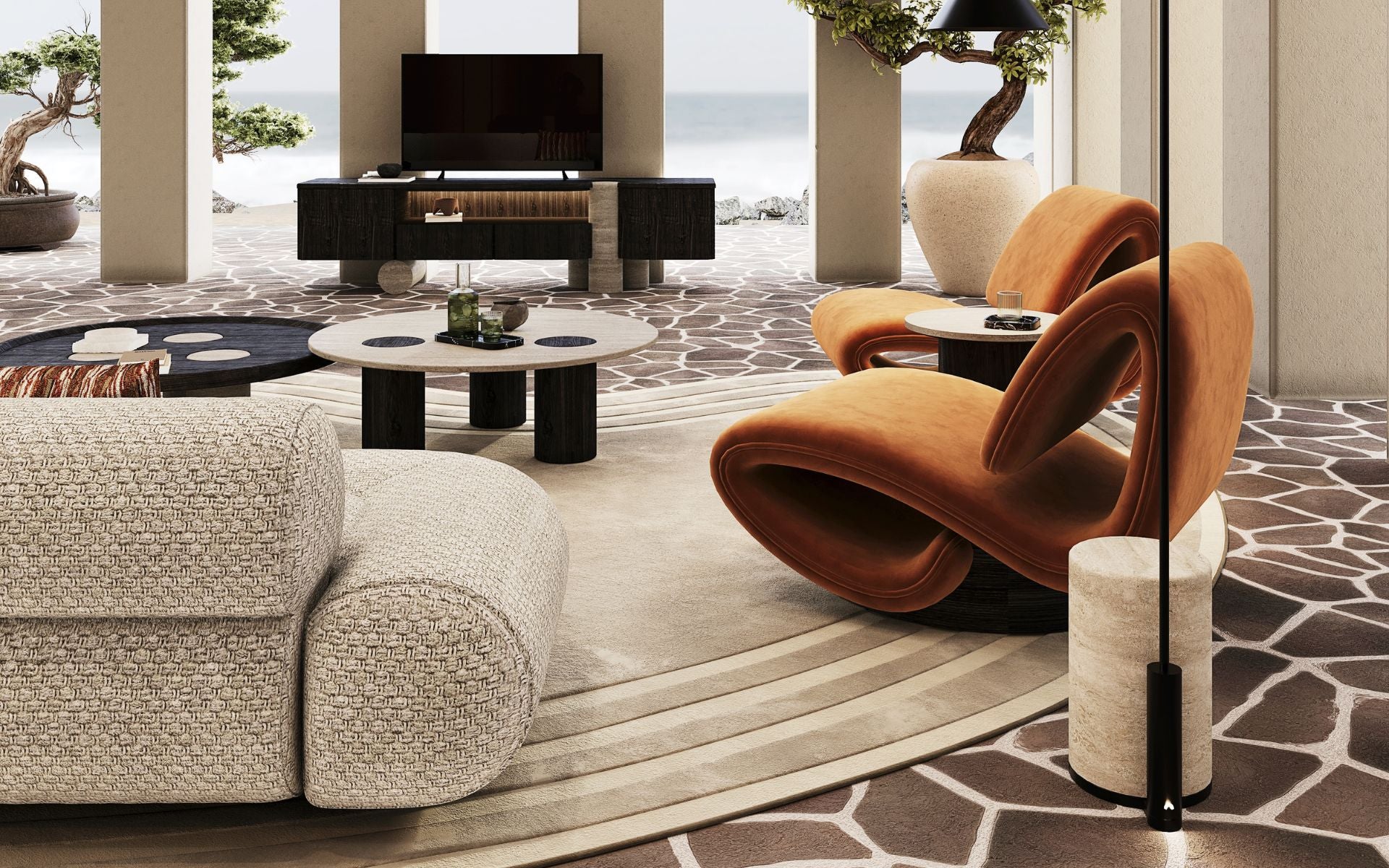 Luna Armchair - Modern Coastal Elegance Lounge