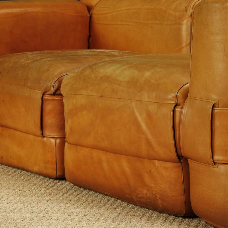 Mario Bellini's 932 Quartet Leather Sectional Sofa