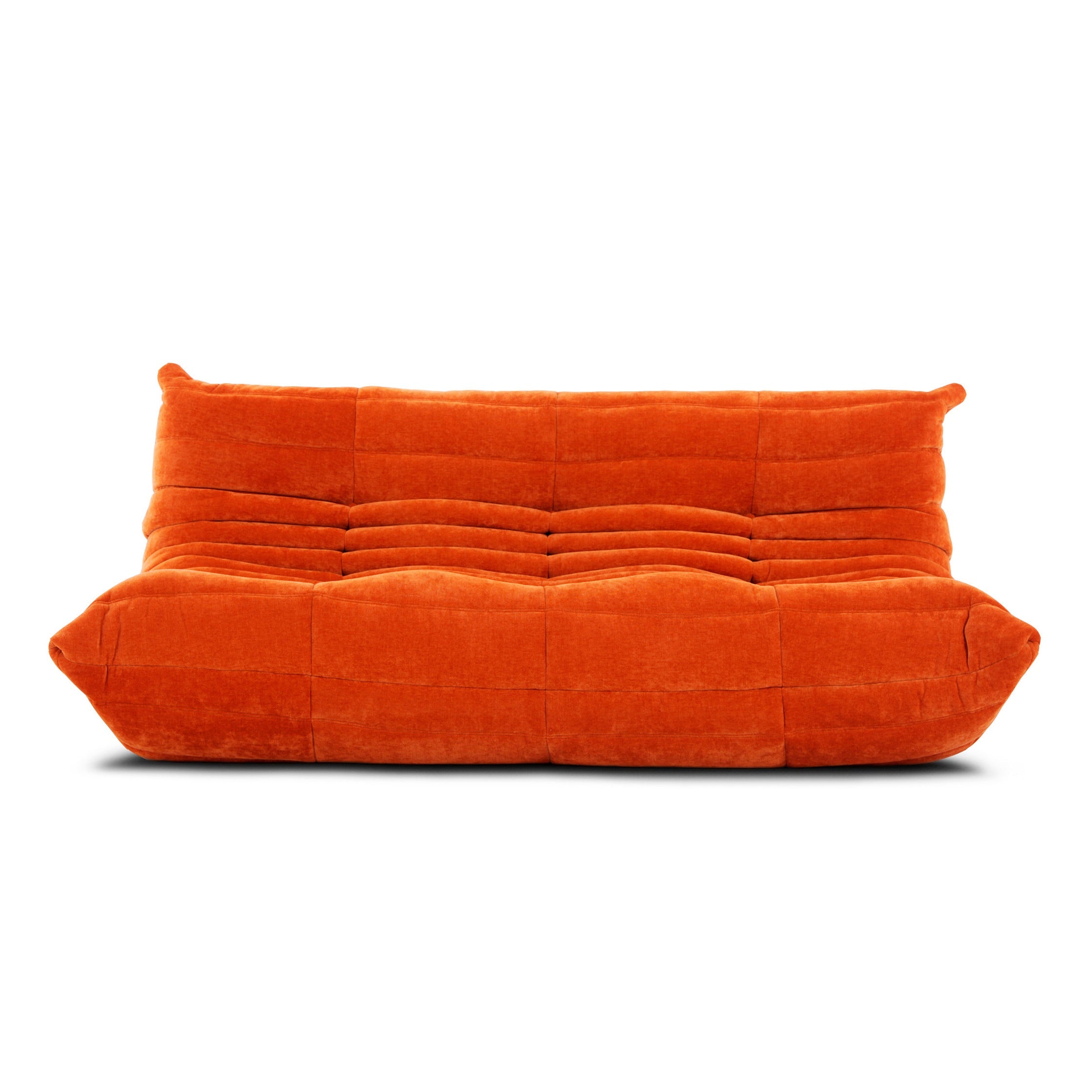 Sectional living room sets reimagined with Togo's custom sofa designs in orange color.