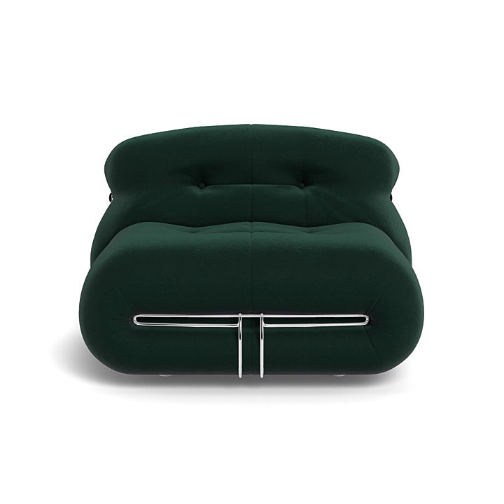 Soriana Sofa Lounge Chair by Afra & Tobia Scarpa in elegant white velvet for luxurious comfort.