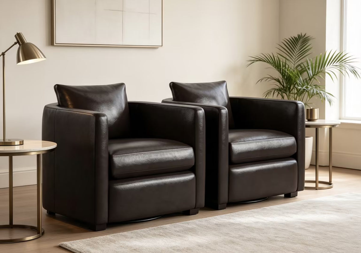 Milo Leather Swivel Chair