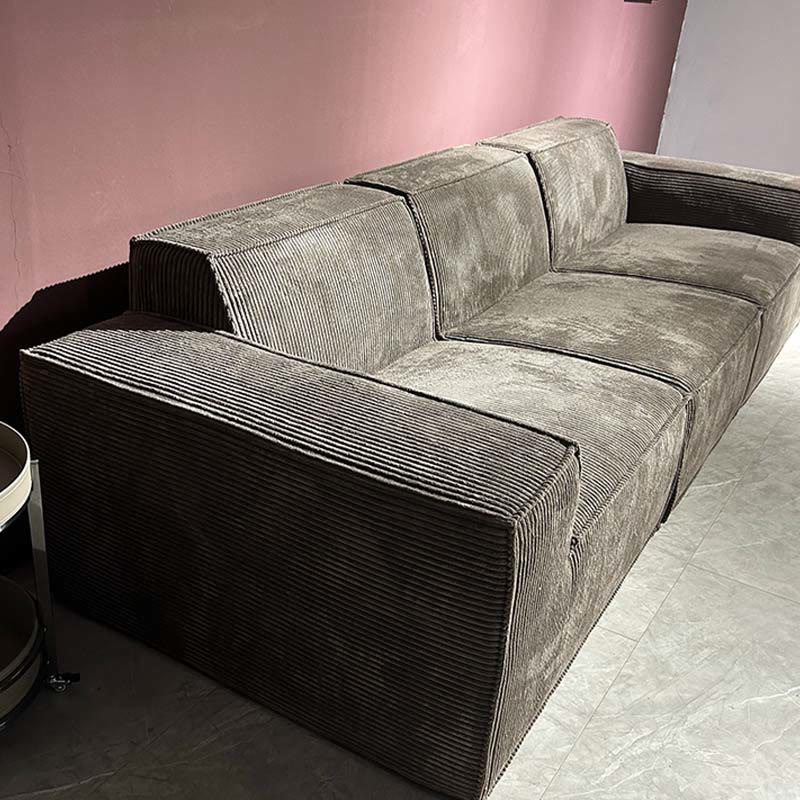 Dark Grey Corduroy Installation-Free Compression Sofa | Modular Minimalist Seating