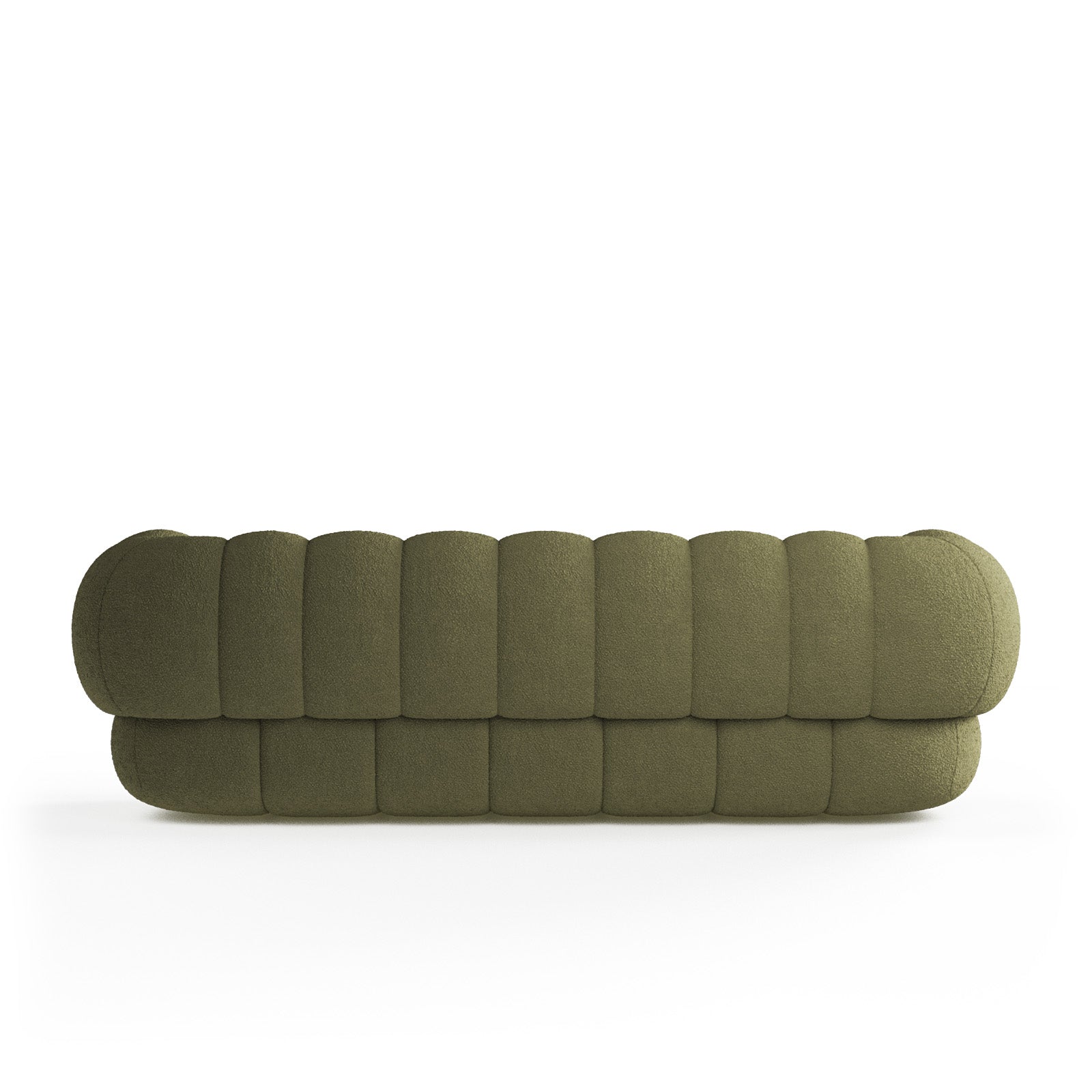 Green Sculptural Channeled Sofa | Modern Bubble Lounge Seating