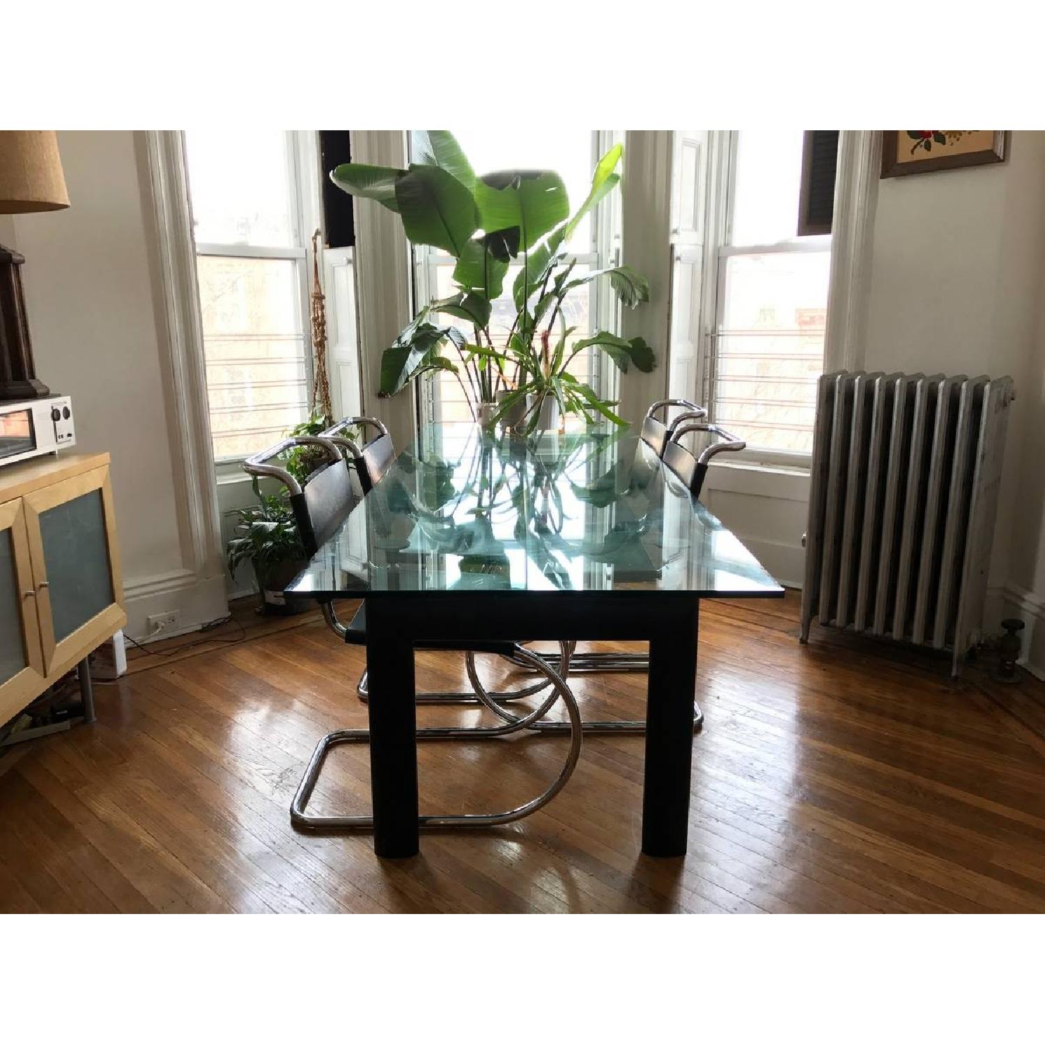 LC6 Glass Top Table | 2-in-1 Dining & Office Table (225x85x68cm)