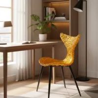Amber Fiber Optic Chair | Modern  Accent Chair