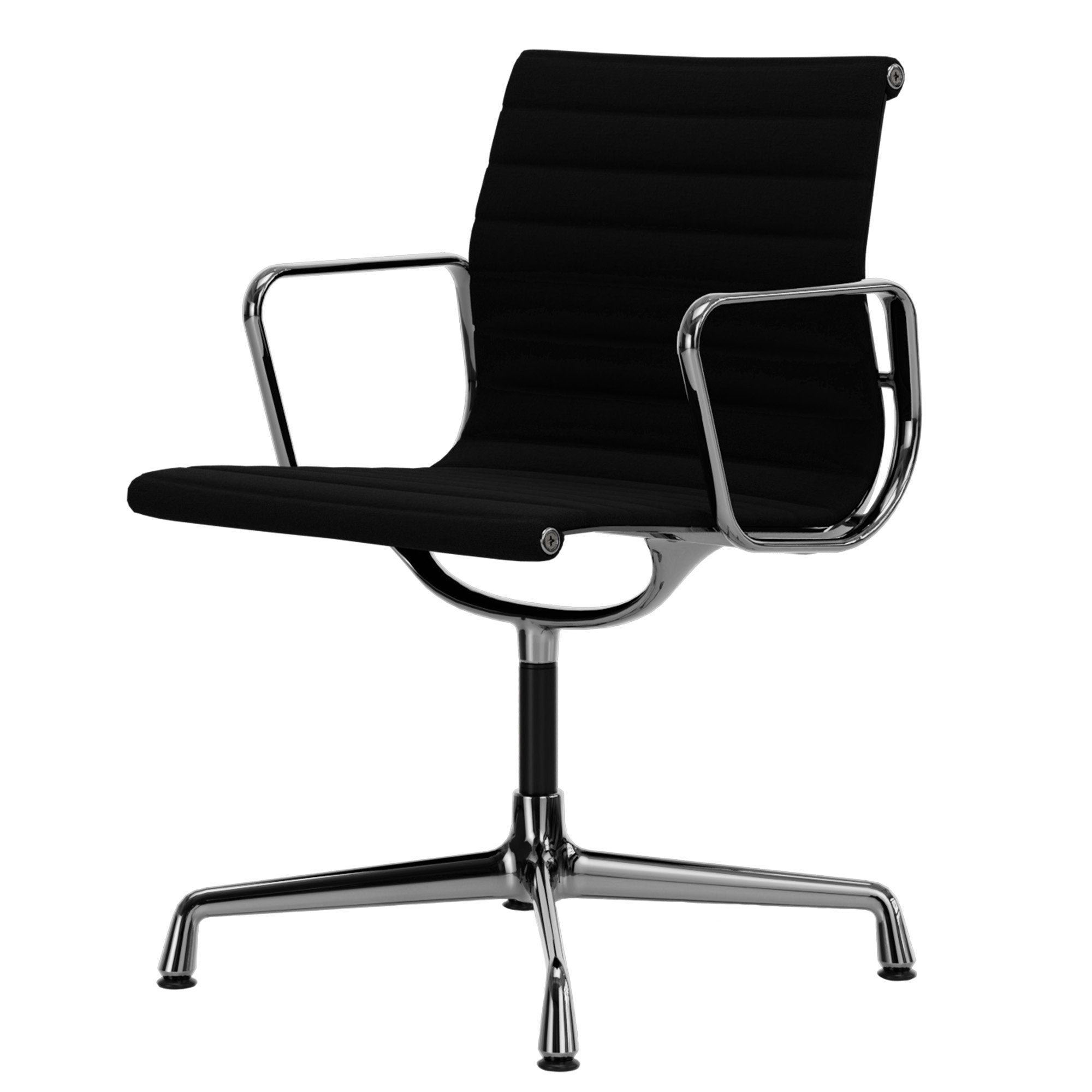 Aluminium Group Office Chair Black Fabric Polished Aluminium Frame
