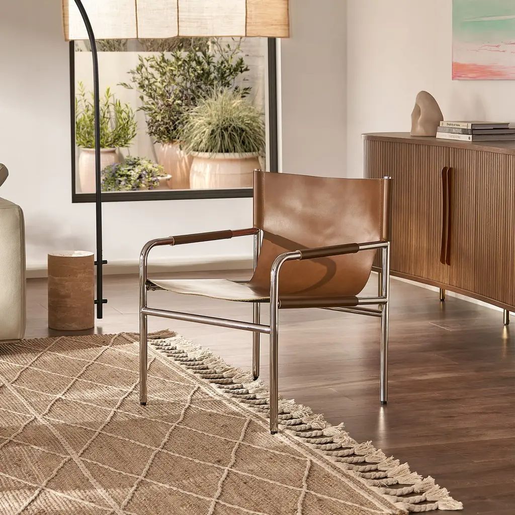 Pascal Leather Sling Armchair