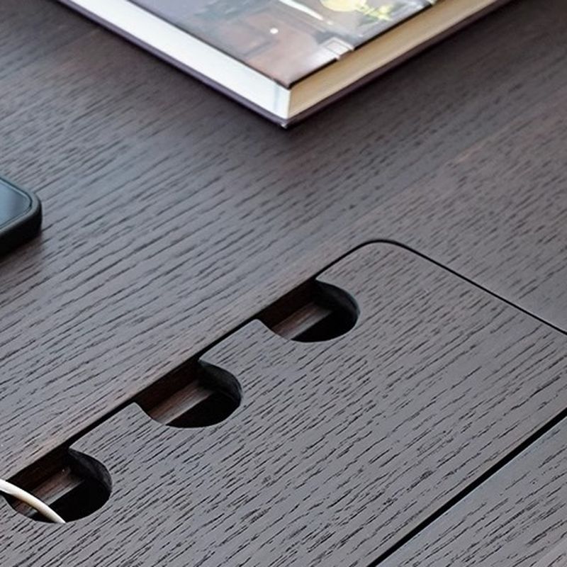 Theo Minimalist Dark Wood Desk