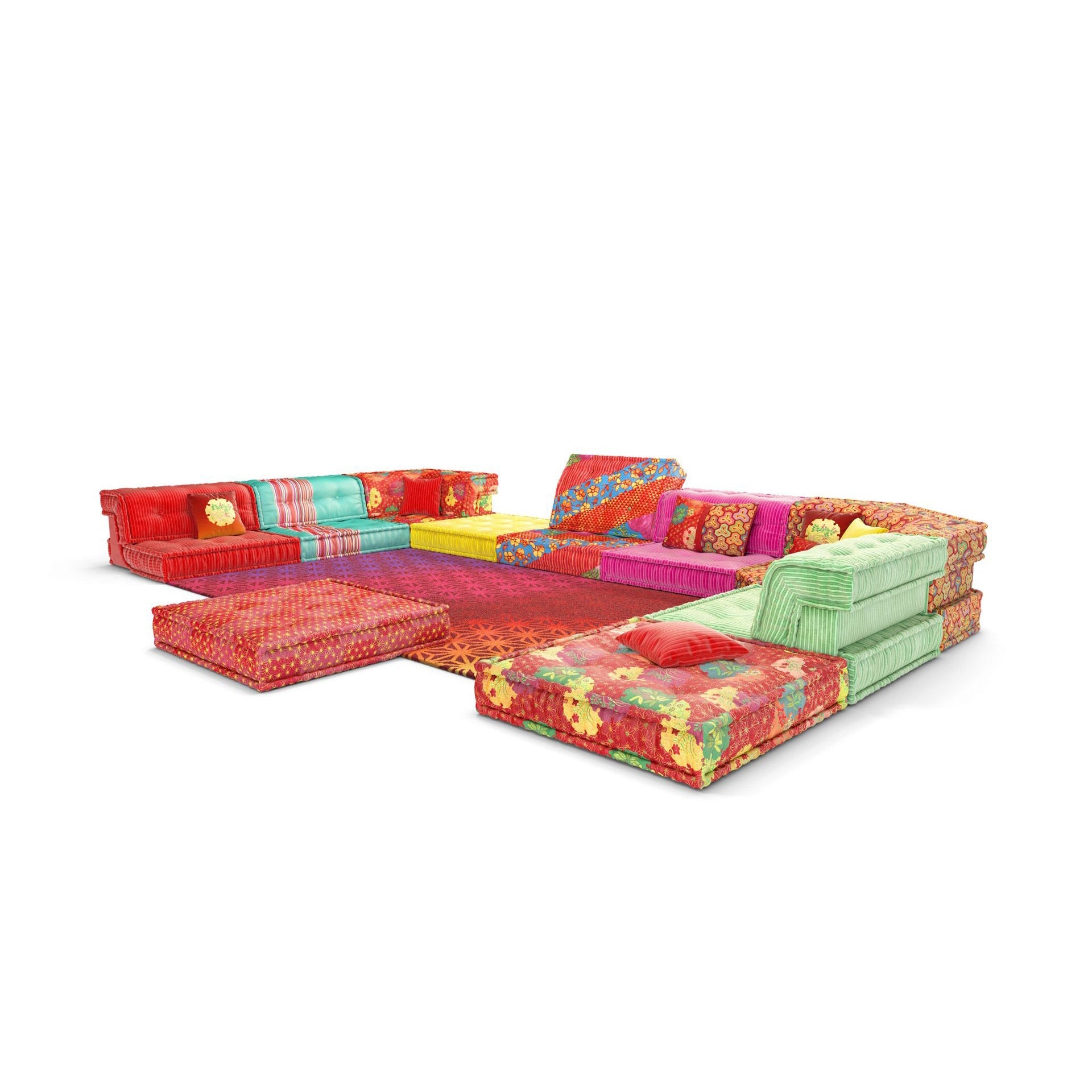 Elegant Mahjong couch replica, blending Italian craftsmanship with modern design.