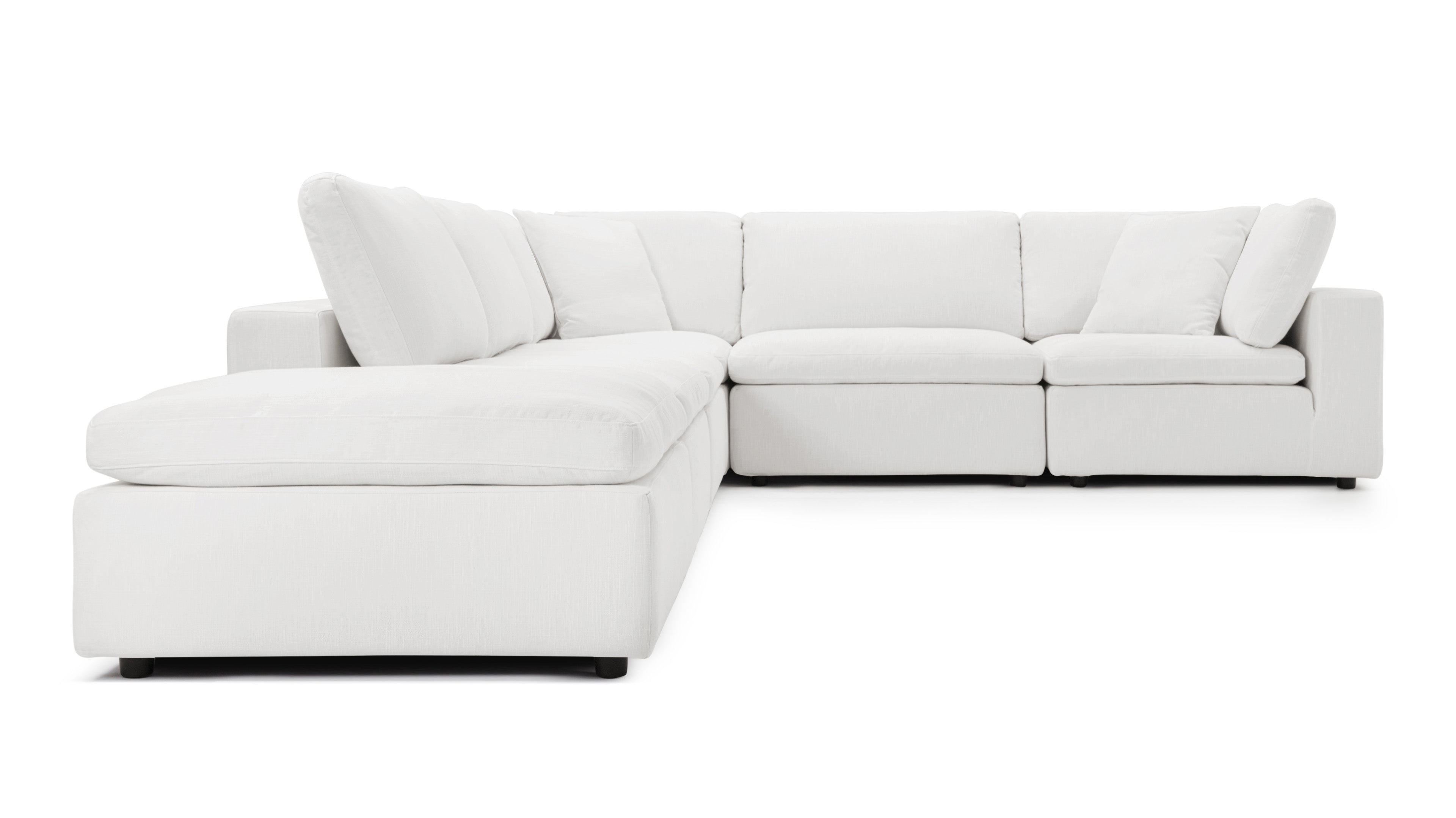 Luxurious white linen cloud sofa sectional, perfect for contemporary interiors.