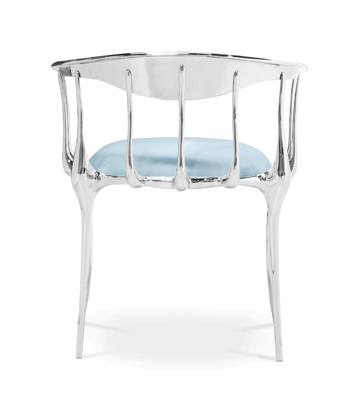 Boca do Lobo Silver Electroplated Stainless Steel Chair
