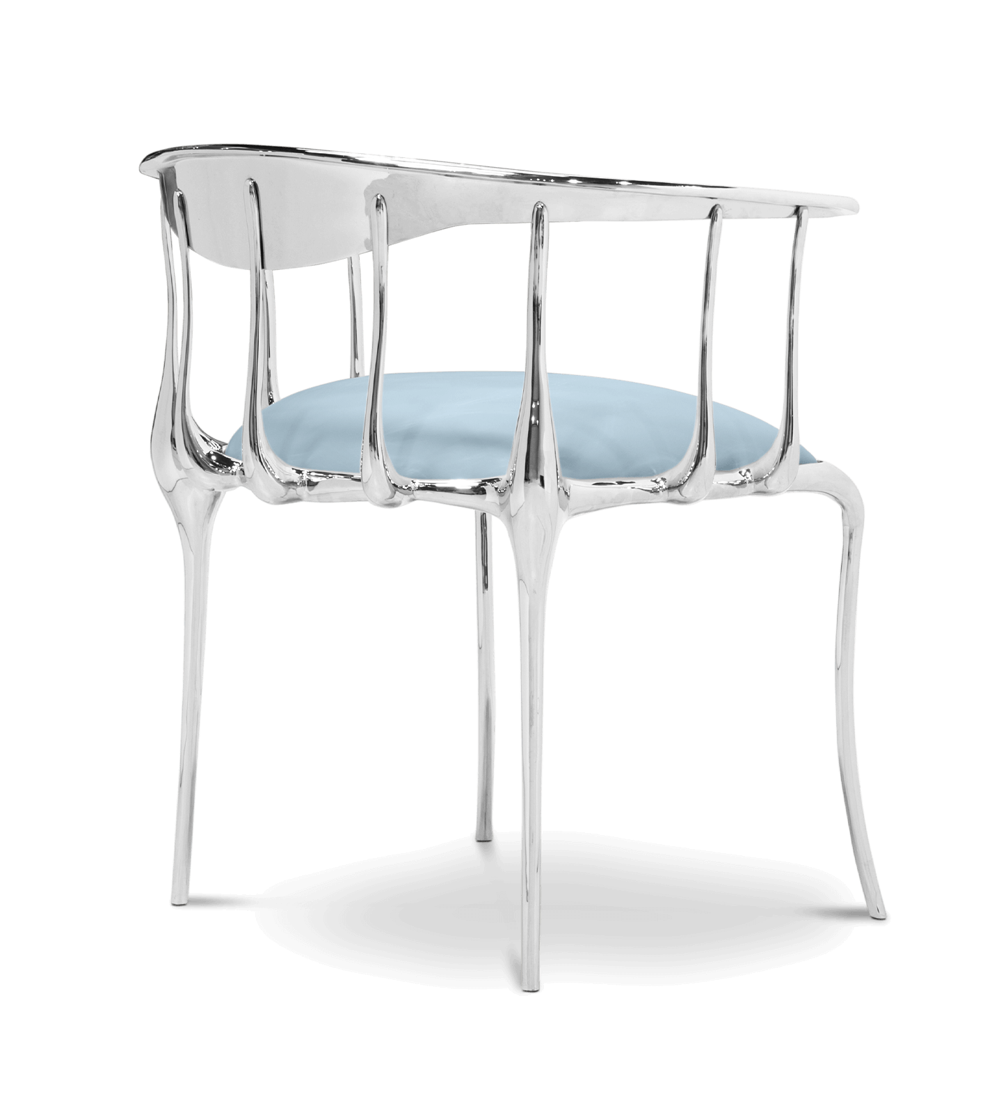 Boca do Lobo Gold Solid Brass Chair with Black Velvet Seat