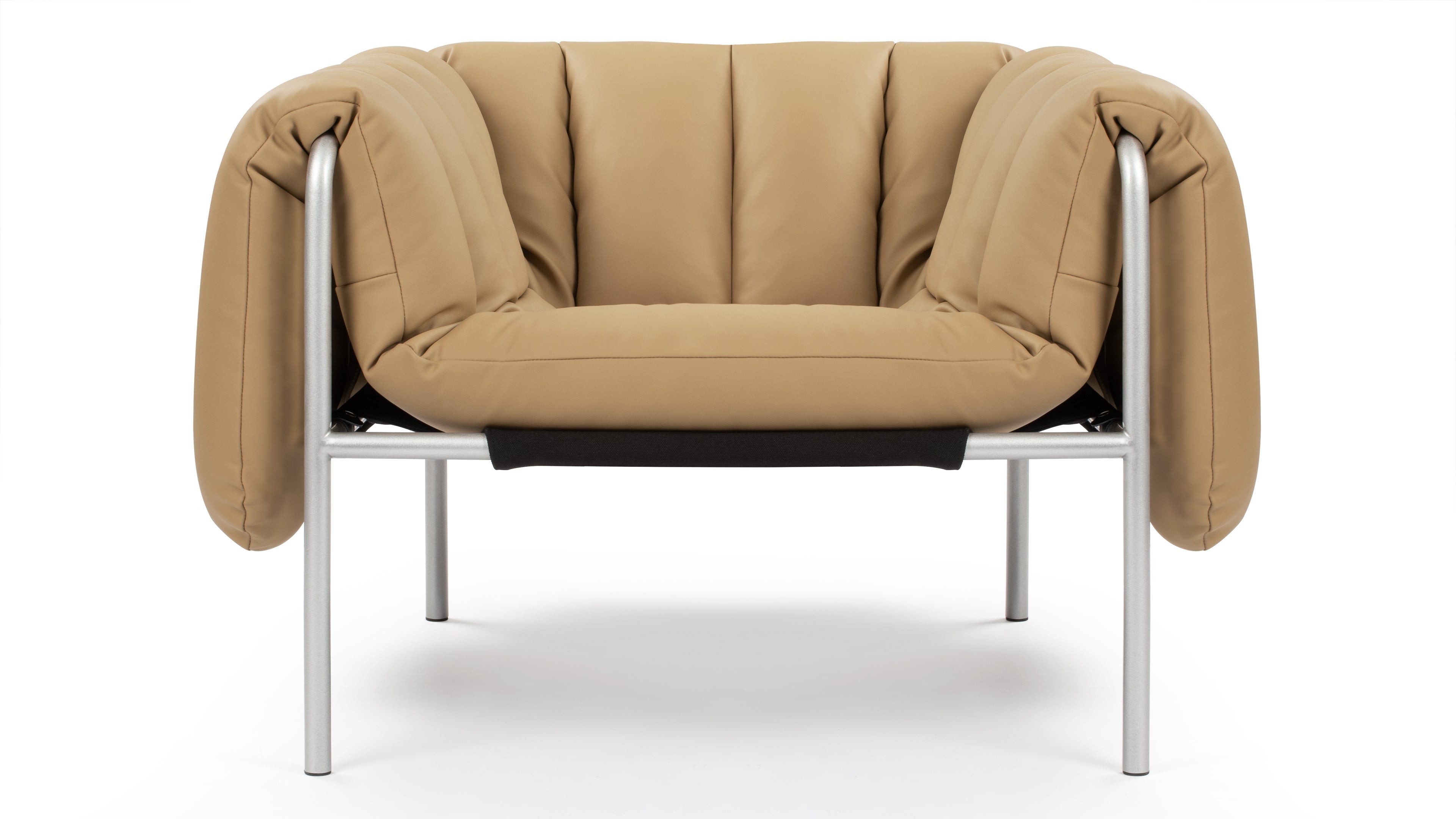 Puffy - Puffy Lounge Chair, Tuscan Tan Vegan Leather