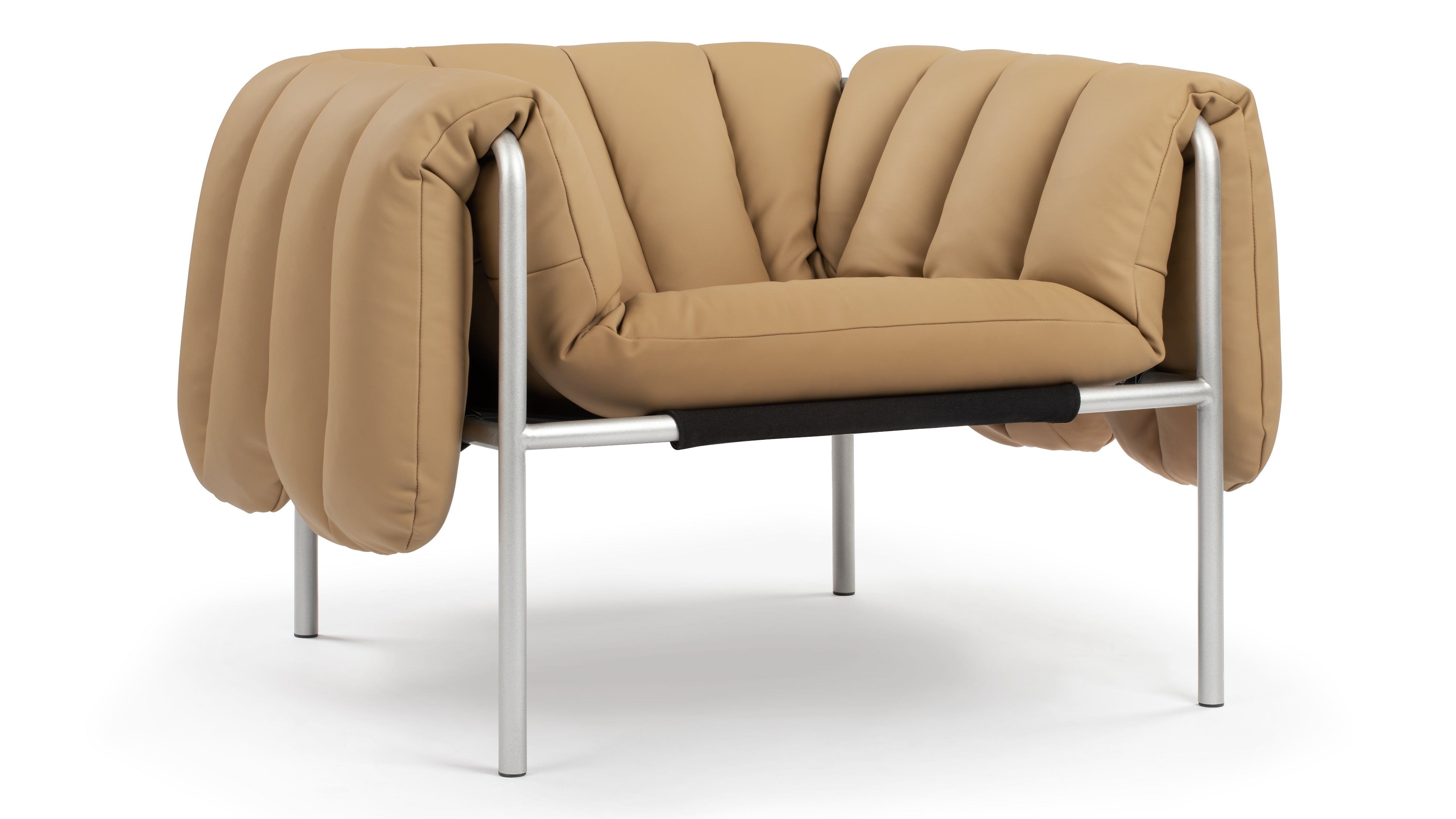 Puffy - Puffy Lounge Chair, Tuscan Tan Vegan Leather