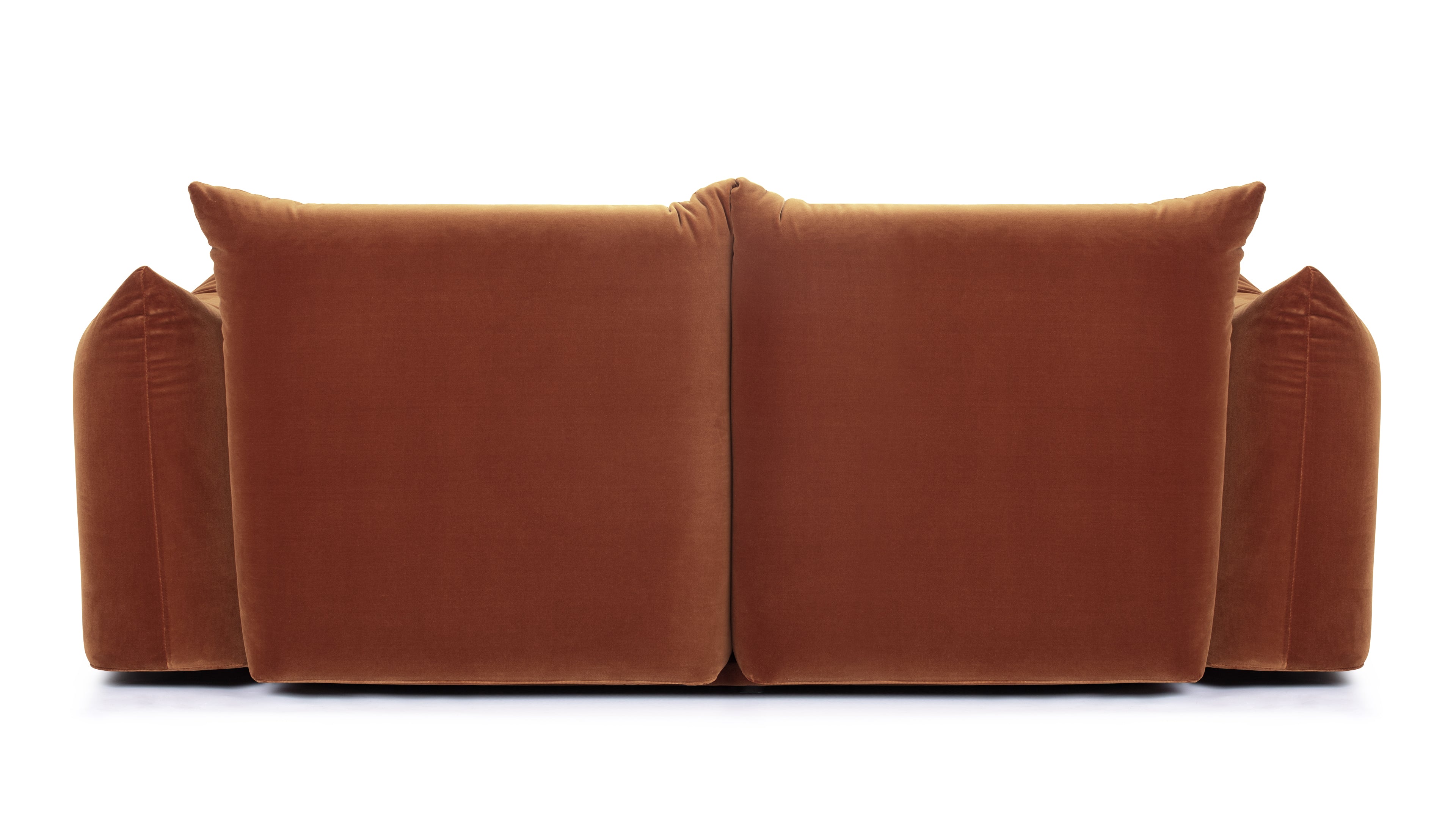 Contemporary Italian design of the Spice Velvet Marenco Sofa in a chic interior.