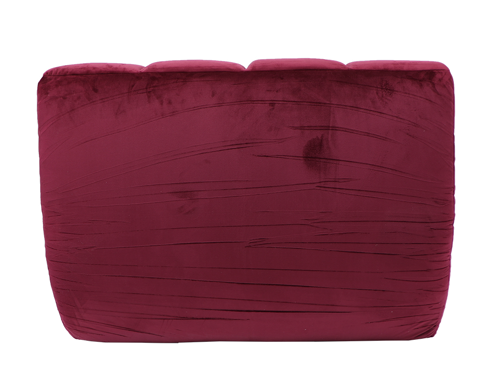 Burgundy Sculptural Channeled Lounge Chair | Modern Velvet Accent Seating