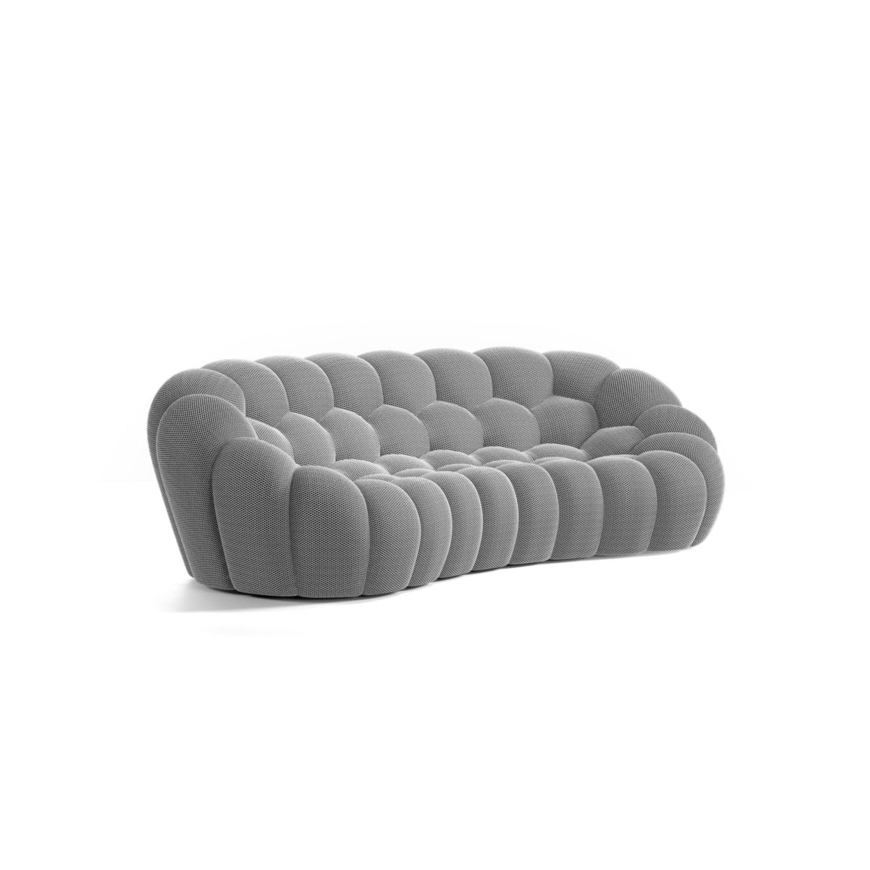 Contemporary three seat couch recliner, blending luxury with Pierre Paulin's design ethos.