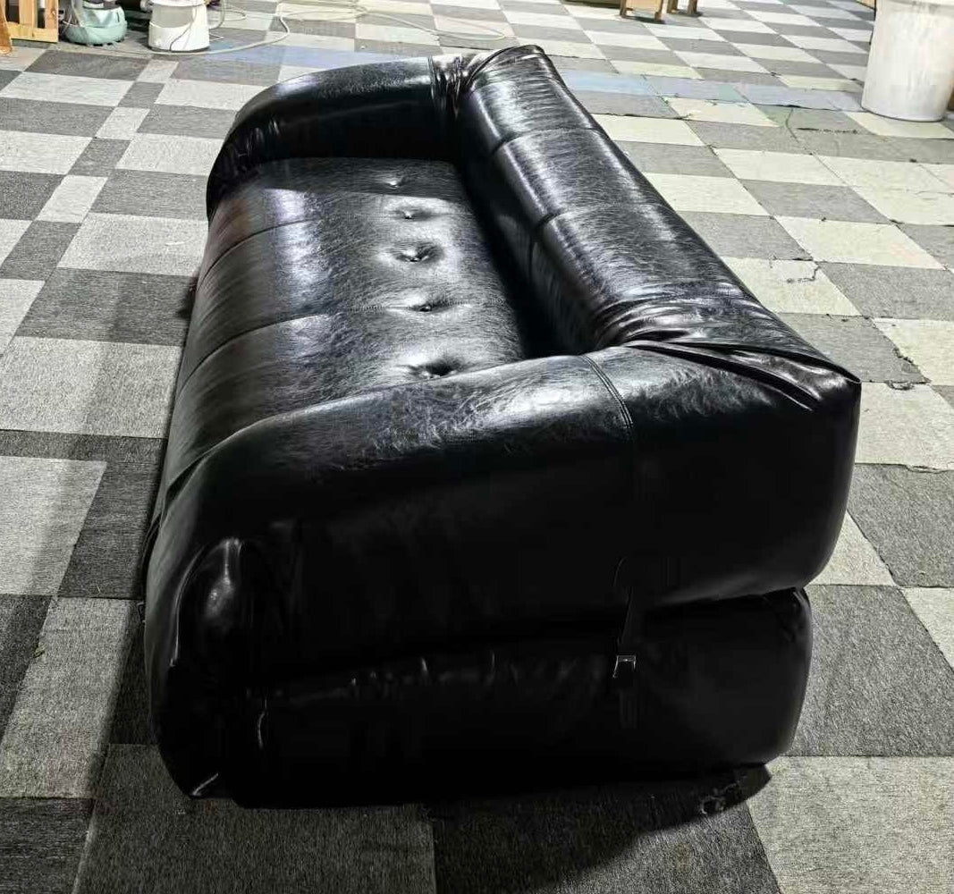 Chic Classic Leather Togo 3-Seater Sofa | Vintara Design