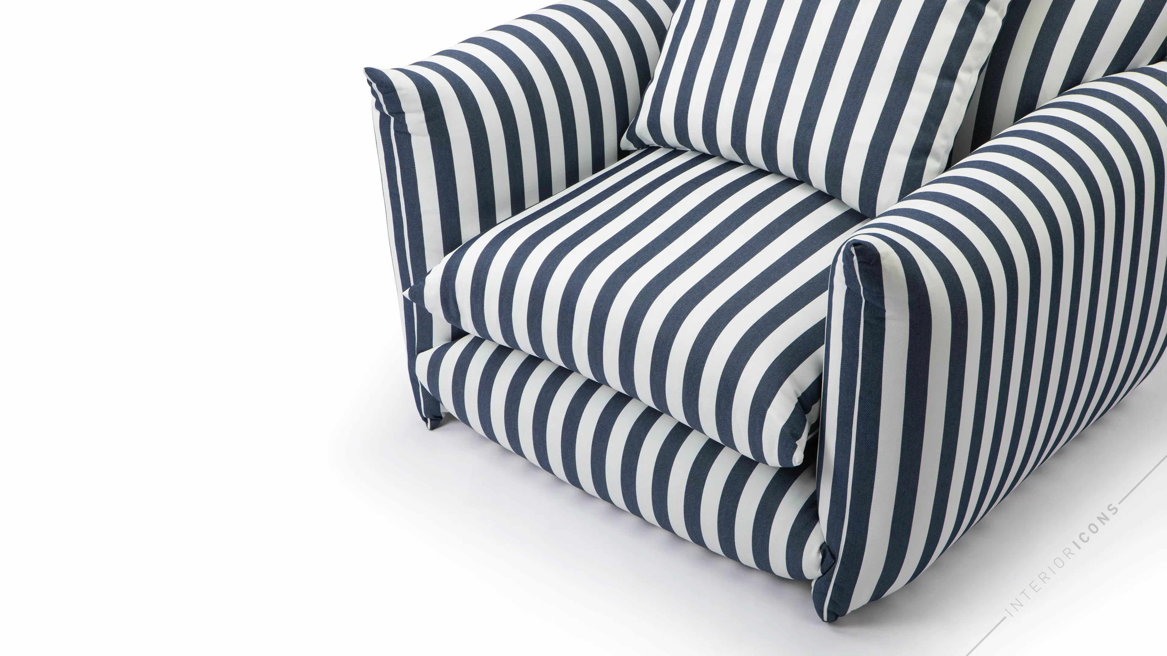 Hoxton Indoor/Outdoor Navy Stripe Lounge Chair