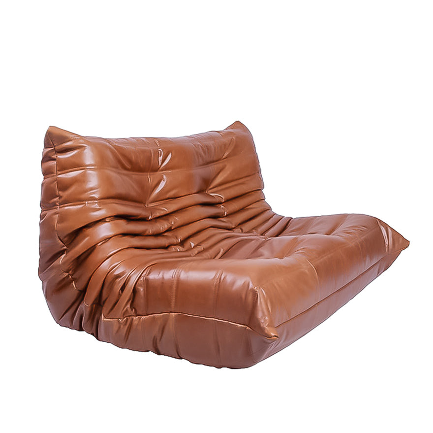 Plush Togo sofa leather 2-seater, offering unmatched comfort and sleek style.