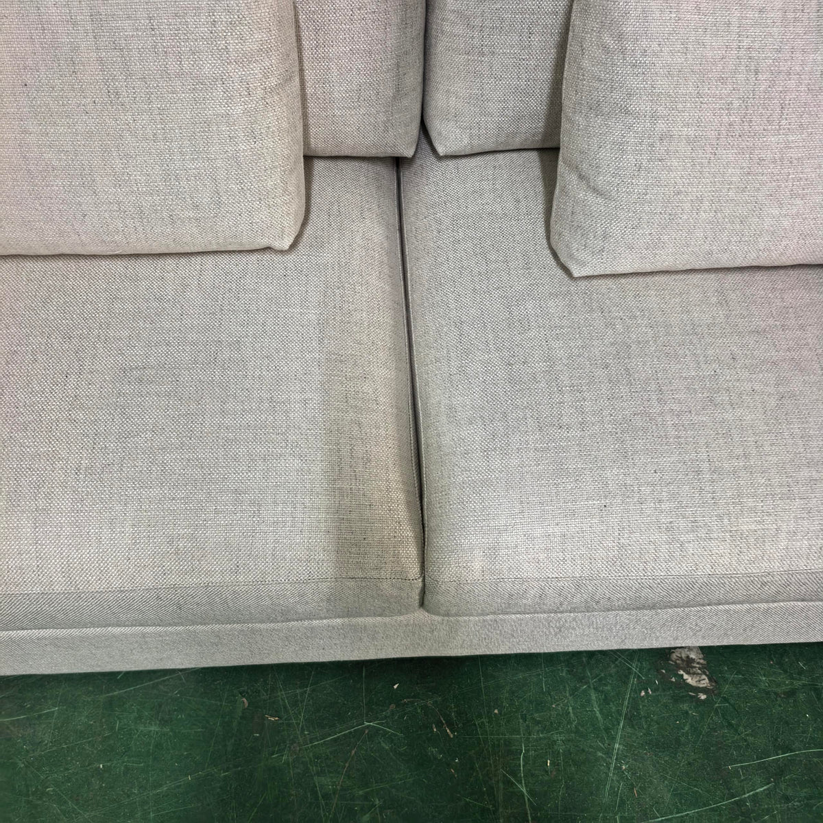 Elegant Mid-Century Linen Lounge Sofa