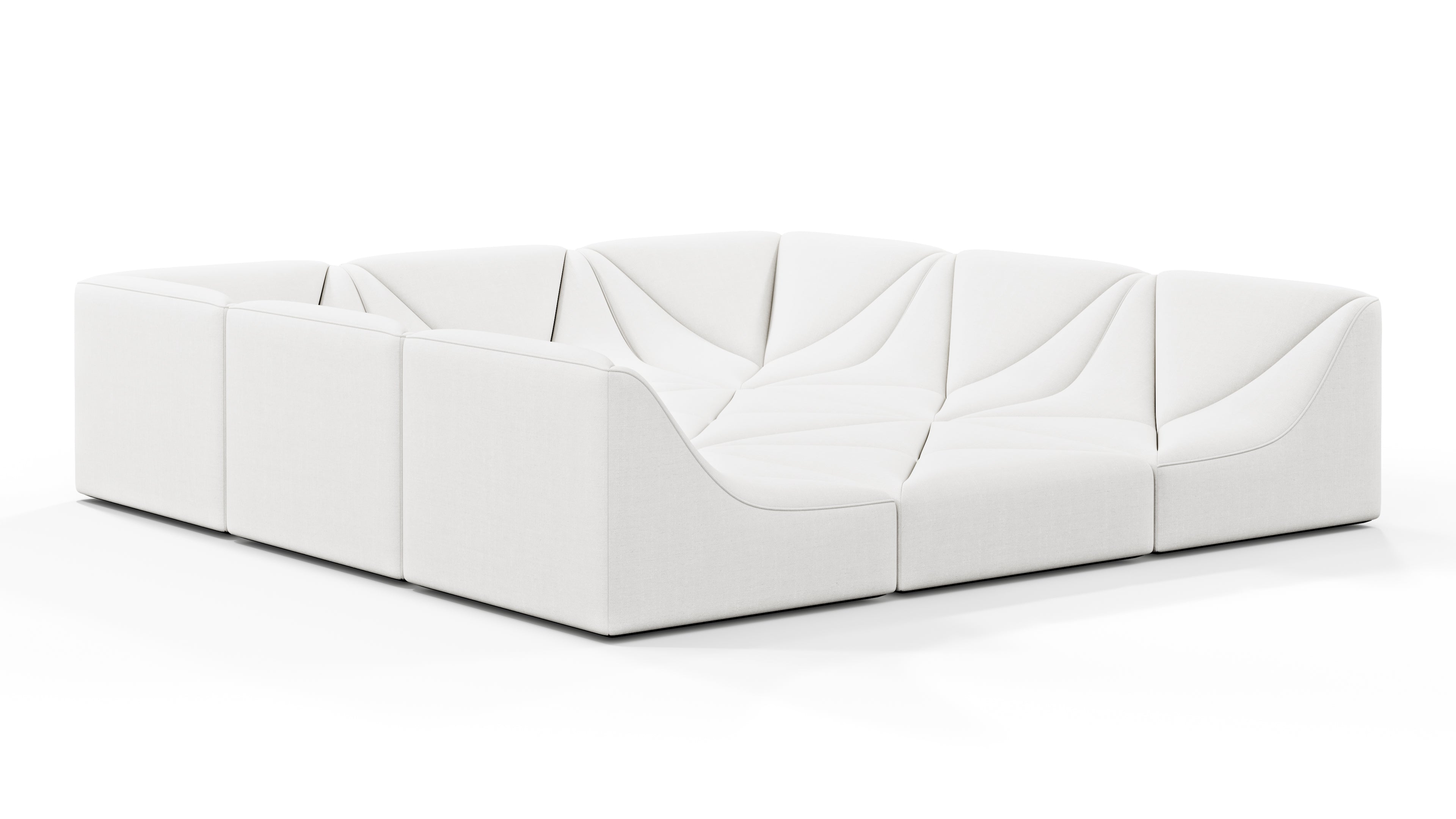 Modular Dune Sectional Sofa in soft ivory linen upholstery