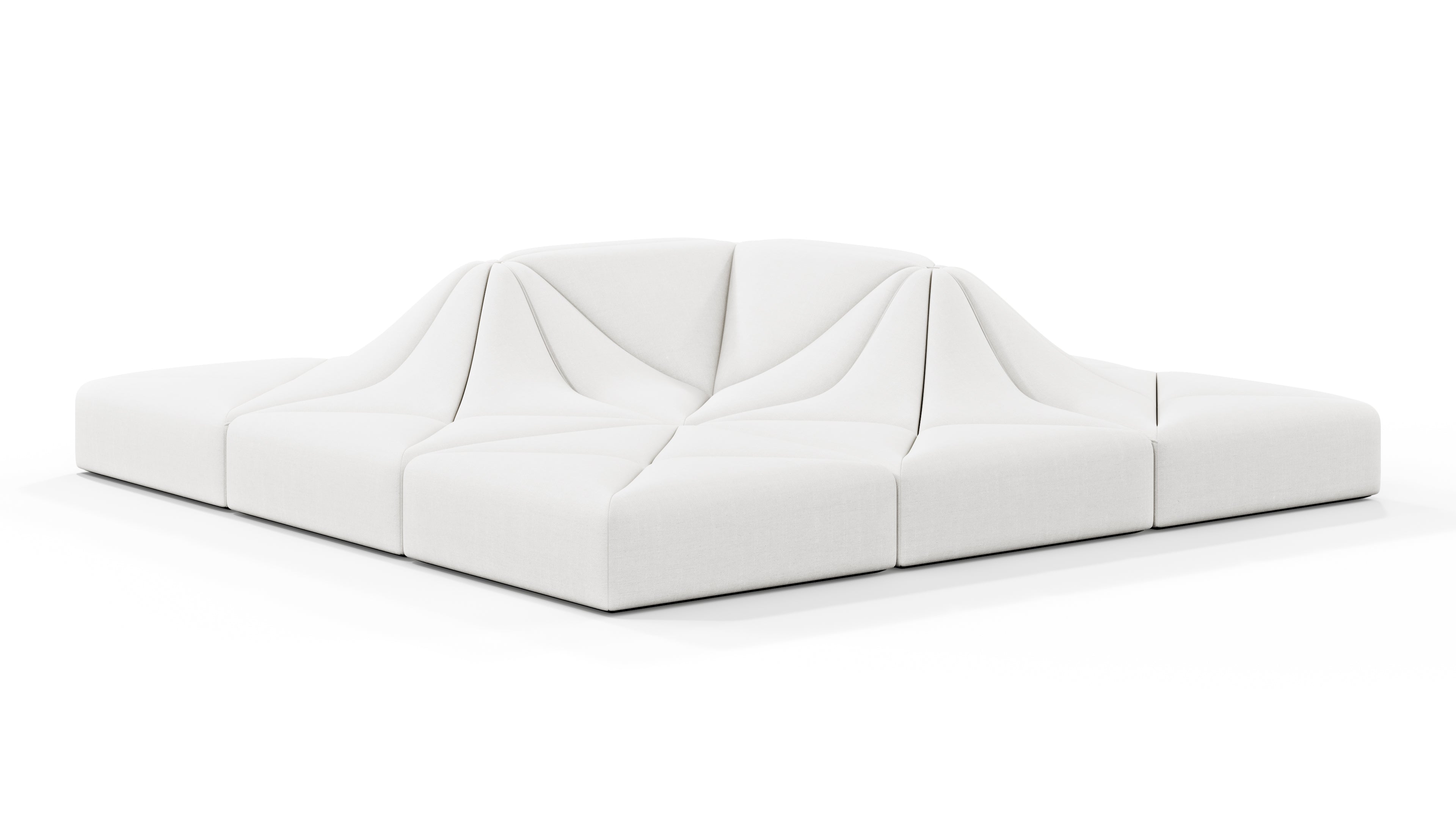 Elegant Dune Corner Sofa with foam-wrapped cushions in premium ivory linen, enhancing home decor.