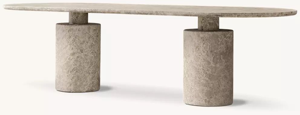 Vintara Design Dark Marble Dining Table, Contemporary Sculptural Design
