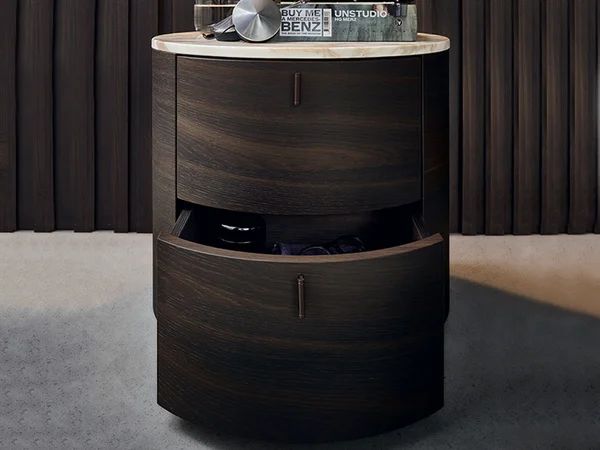 50cm Diameter Onda Bedside Storage Table