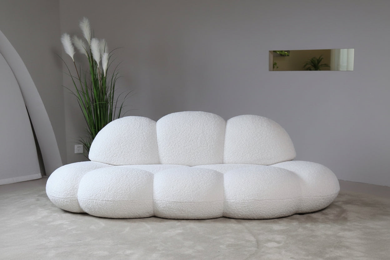 The Cloud White Boucle 3-Seater Sofa