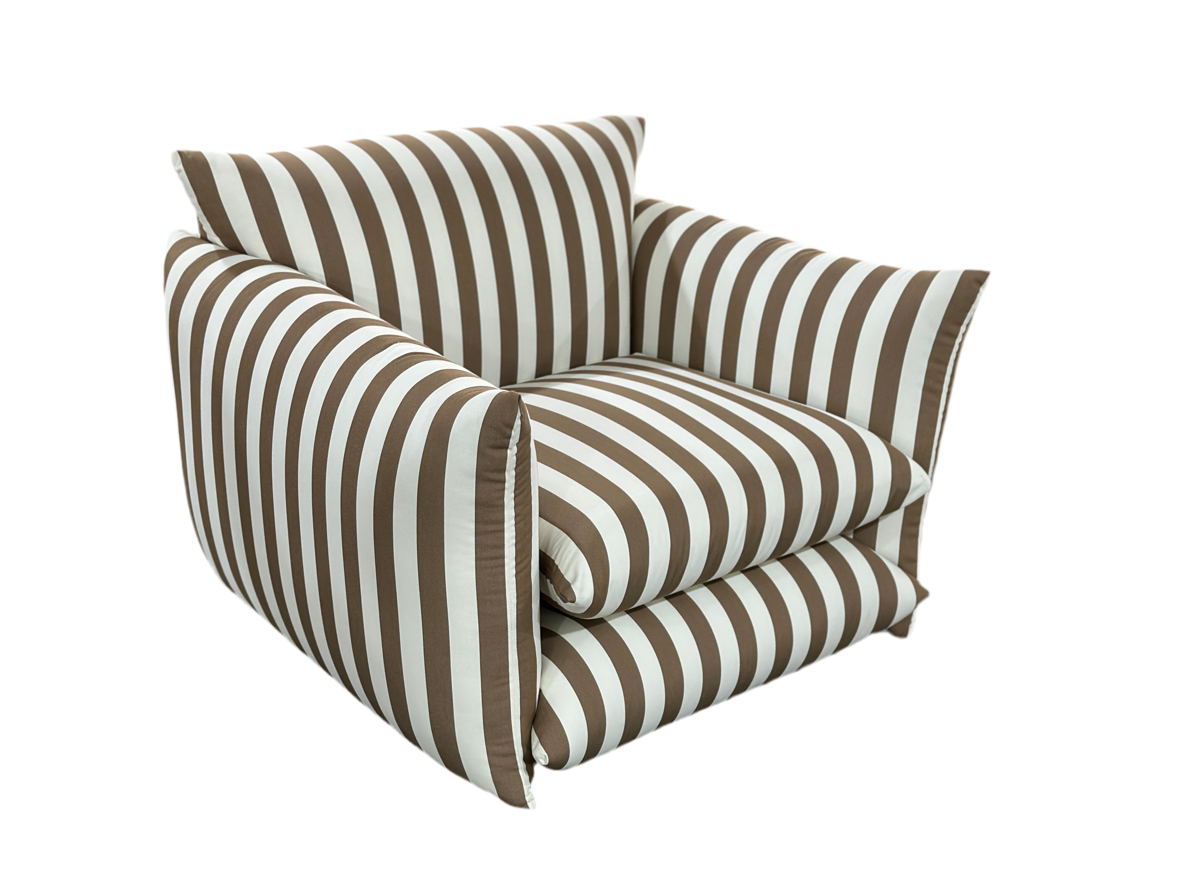 Hoxton Indoor/Outdoor Navy Stripe Lounge Chair