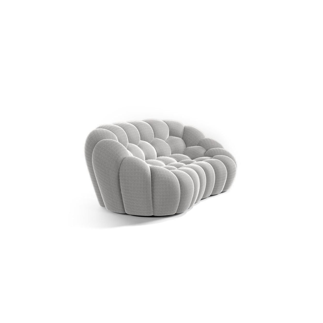 Comfortable loveseat in plush upholstery, reflecting Sacha Lakic's innovative design.