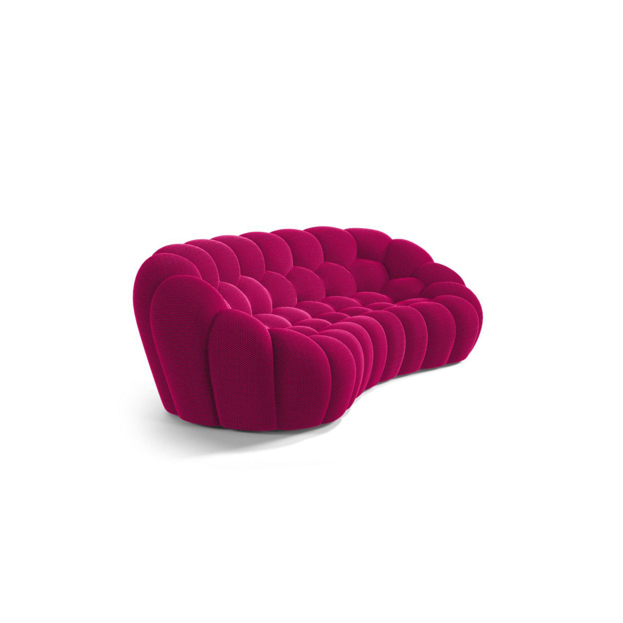 Stylish and comfy sofa in a vibrant living space, designed by Pierre Paulin."