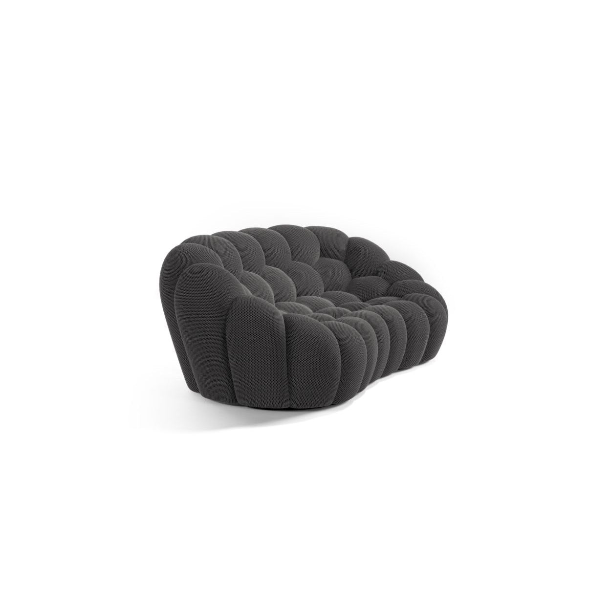 Elegant curved couch by Pierre Paulin, perfect for sophisticated home interiors.