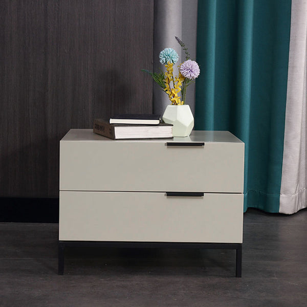 Soft-Close Drawer Cream White Bedroom Side Table