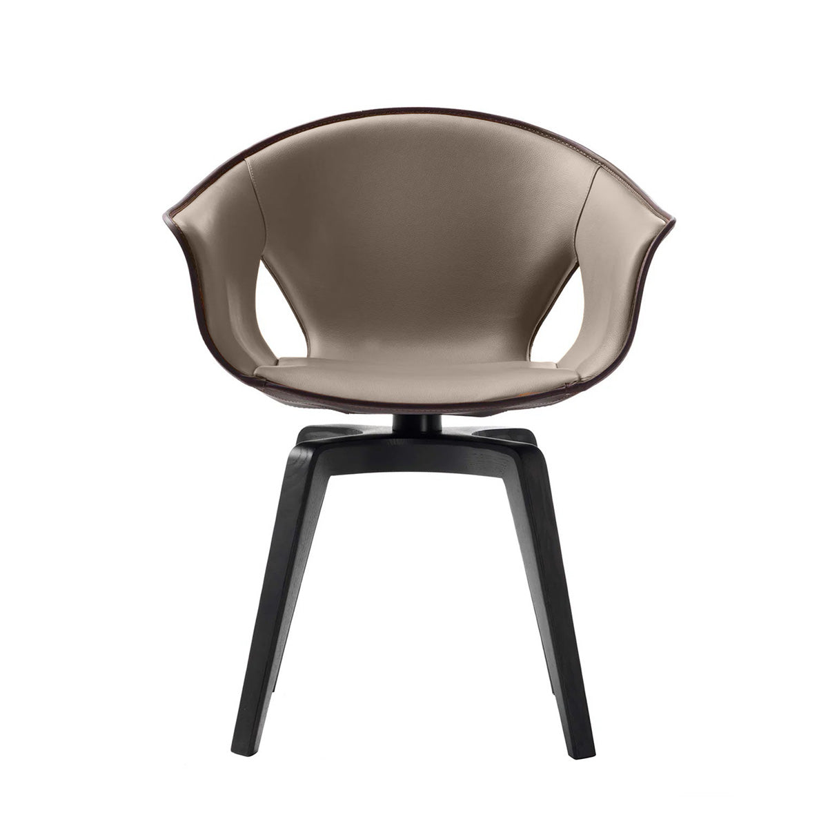 ginger-swivel-armchair-dual-tone-leather-front-view
