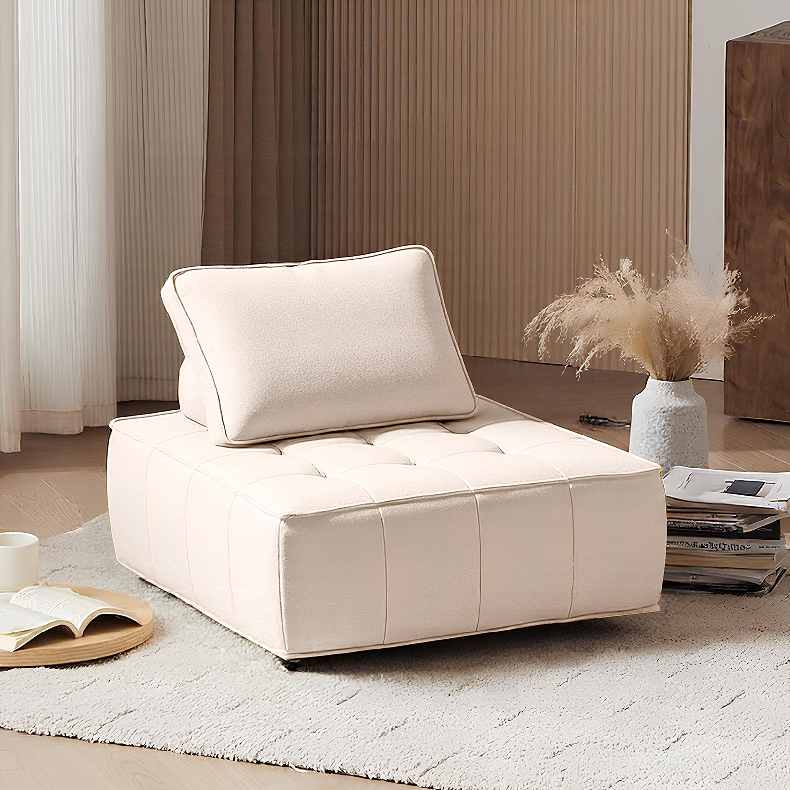 Compressed Multi-Color Modular Single Seats | Vintara Design – Big & Small Tufted Sofa Modules