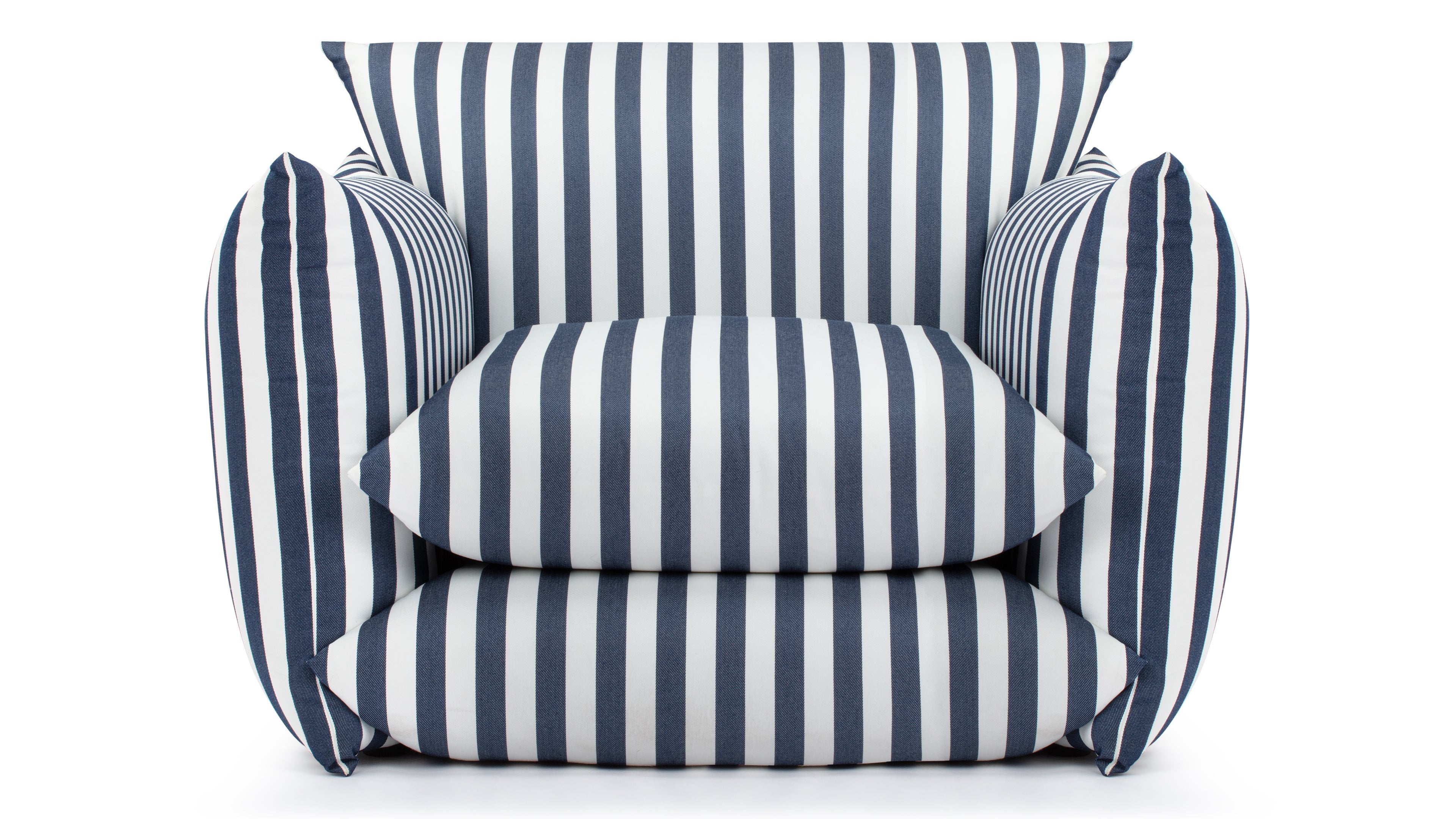 Hoxton Indoor/Outdoor Navy Stripe Lounge Chair