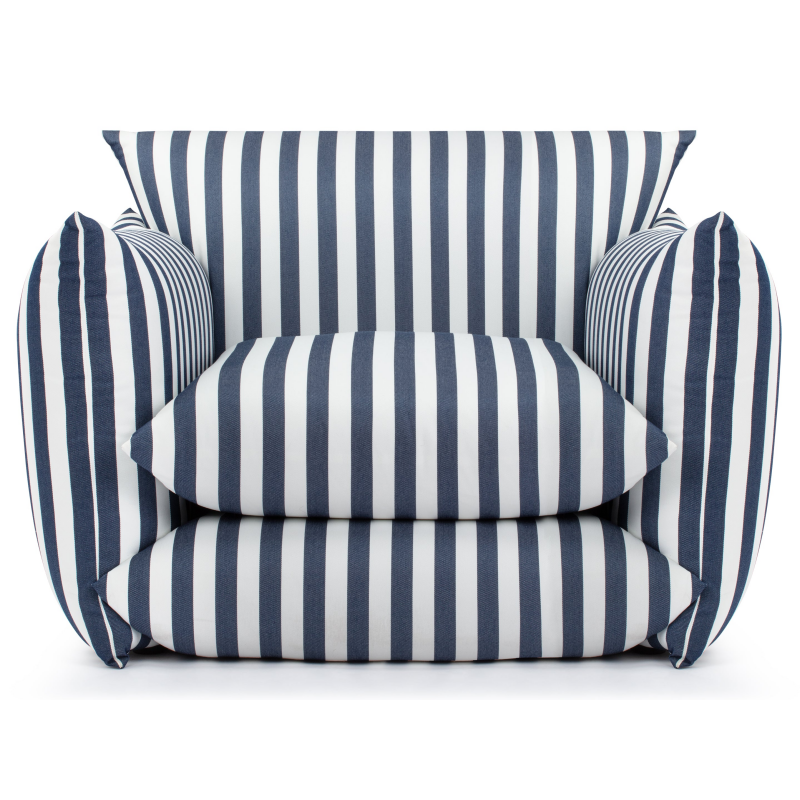 Hoxton Indoor/Outdoor Navy Stripe Lounge Chair