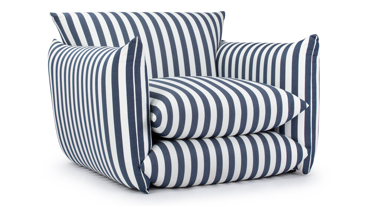 Hoxton Indoor/Outdoor Navy Stripe Lounge Chair