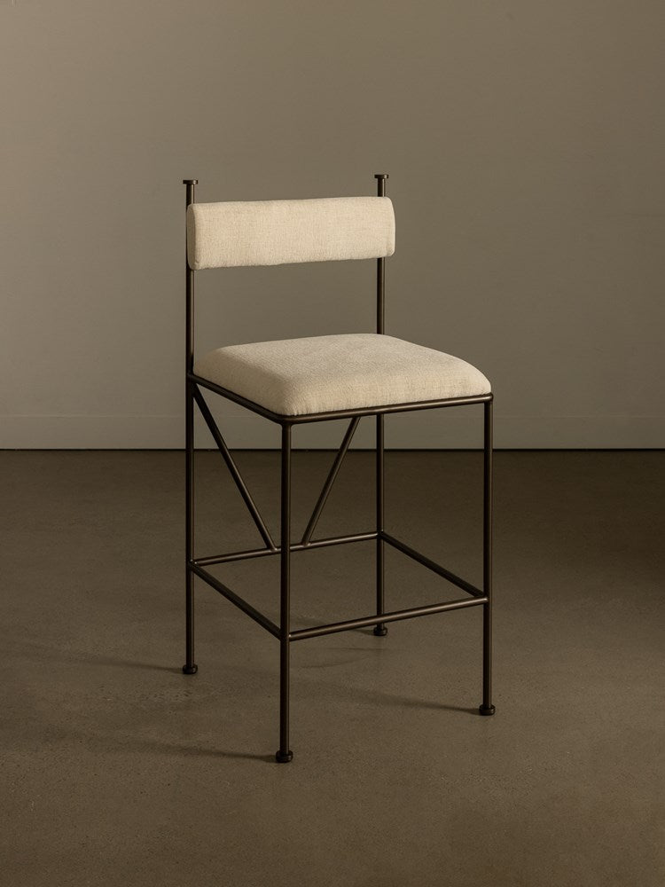 Minimalist Counter Stool - Oil-Rubbed Bronze Frame & High-Density Foam
