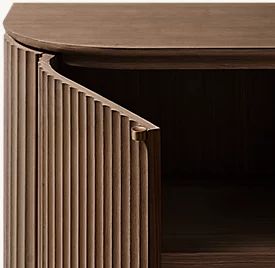 Solid Oak Fluted TV Stand / Sideboard with Rounded Edges