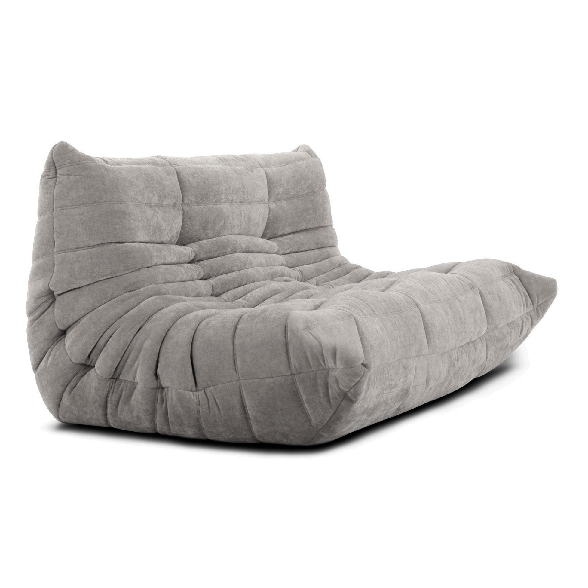 Designer velvet settee by Togo, featuring durable Alcantara for easy maintenance and lasting beauty.