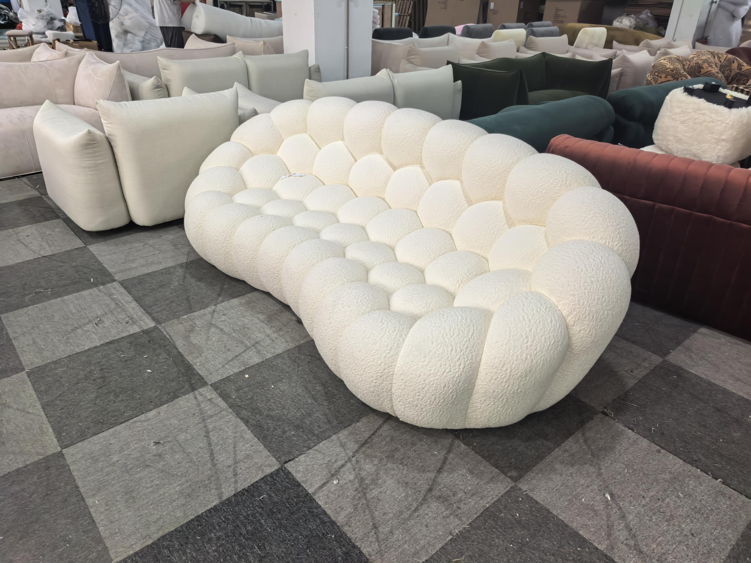 Compressed Emerald Green Bubble Sofa | Vintara Design – Modern Tufted Accent Couch