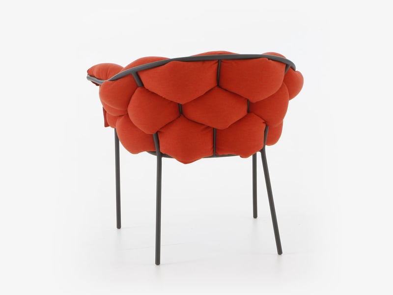 Bold Red Tufted Chair for Indoor/Outdoor Use