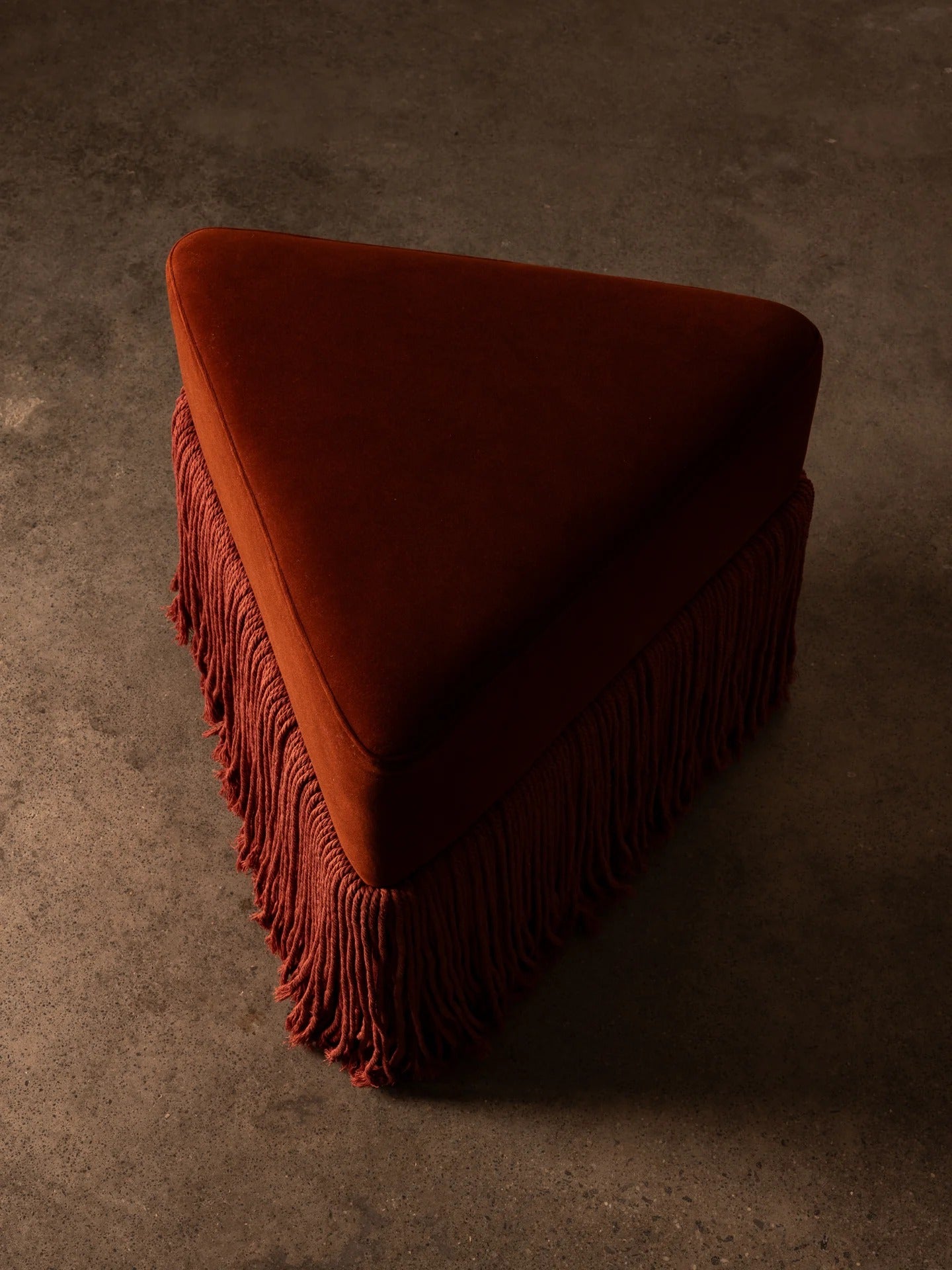 Allard Ottoman - Luxe Trillion Cut Velvet & Fringe