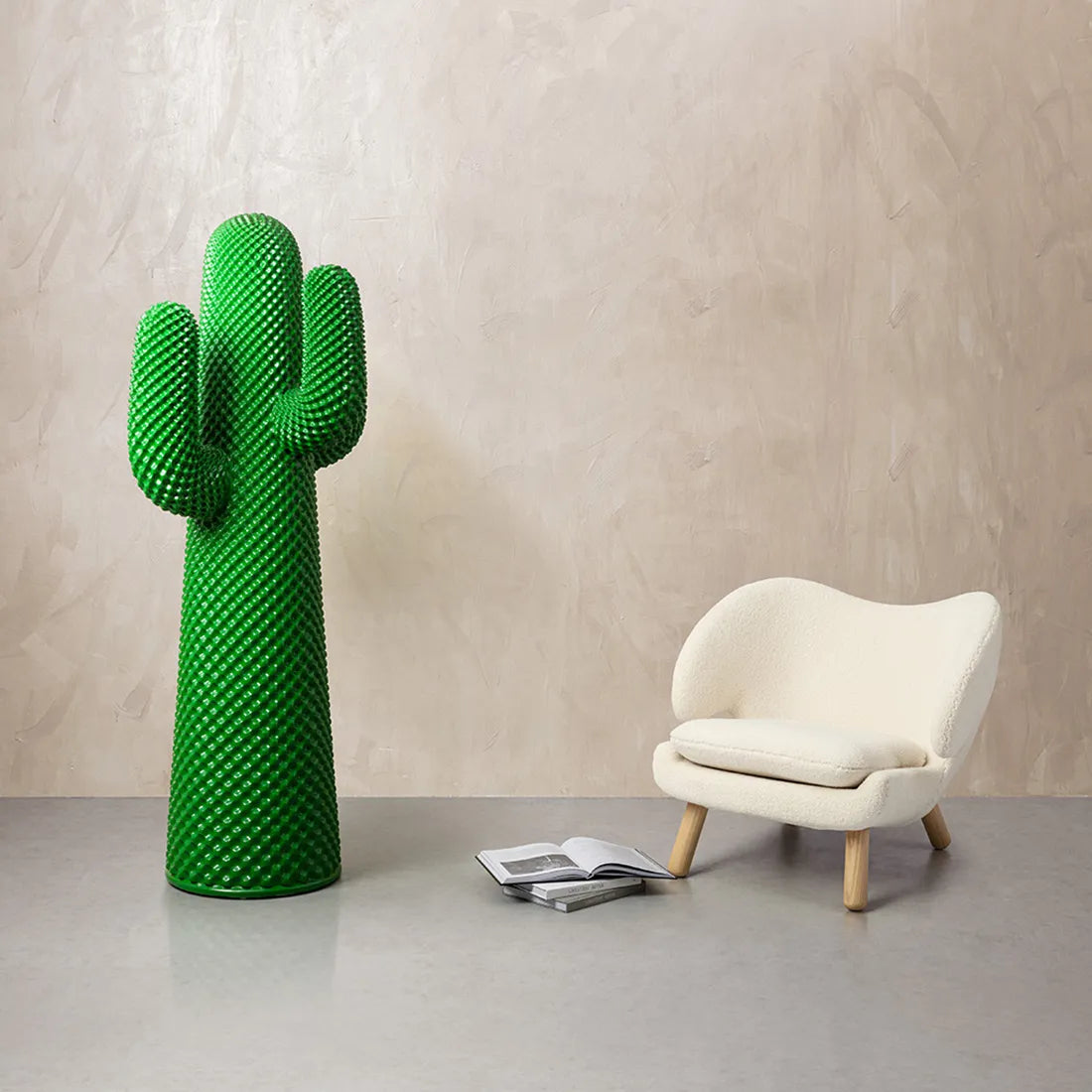 Functional green cactus coat stand with a unique design and hand-finished tips.